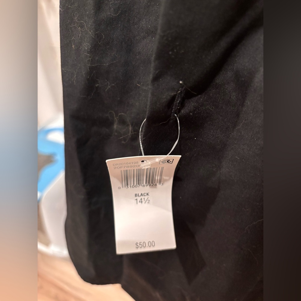 NWT Van Heusen regular fit men’s black shirt 14.5 - Picture 4 of 8